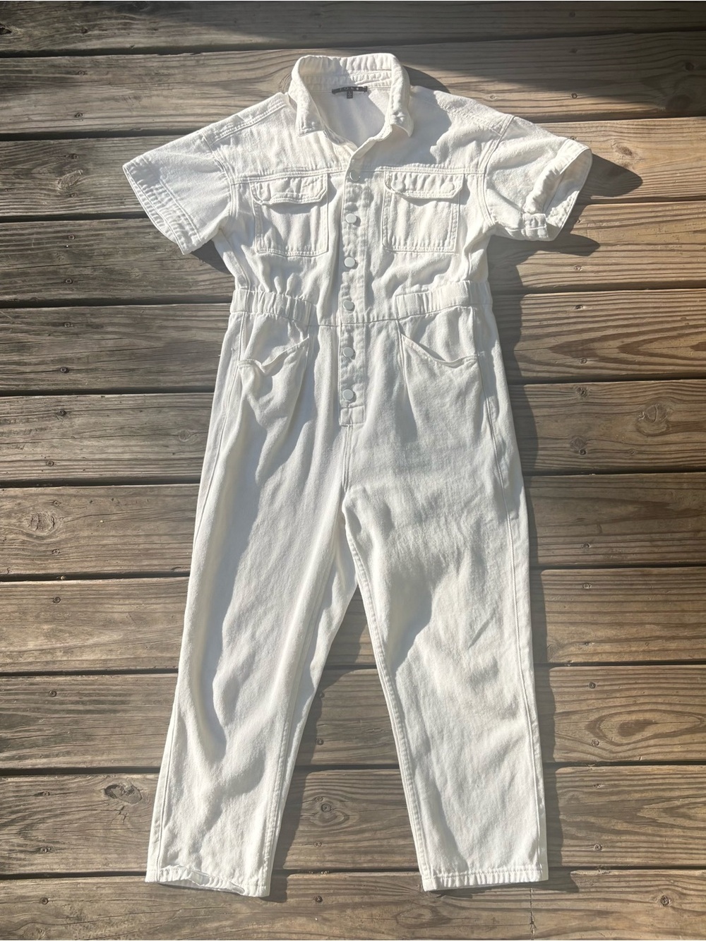 Fore White Denim Jumpsuit